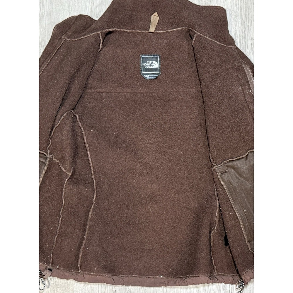 The North Face Denali Jacket Womens Small Brown Full Zip Mock Neck Fleece Logo - Picture 7 of 10